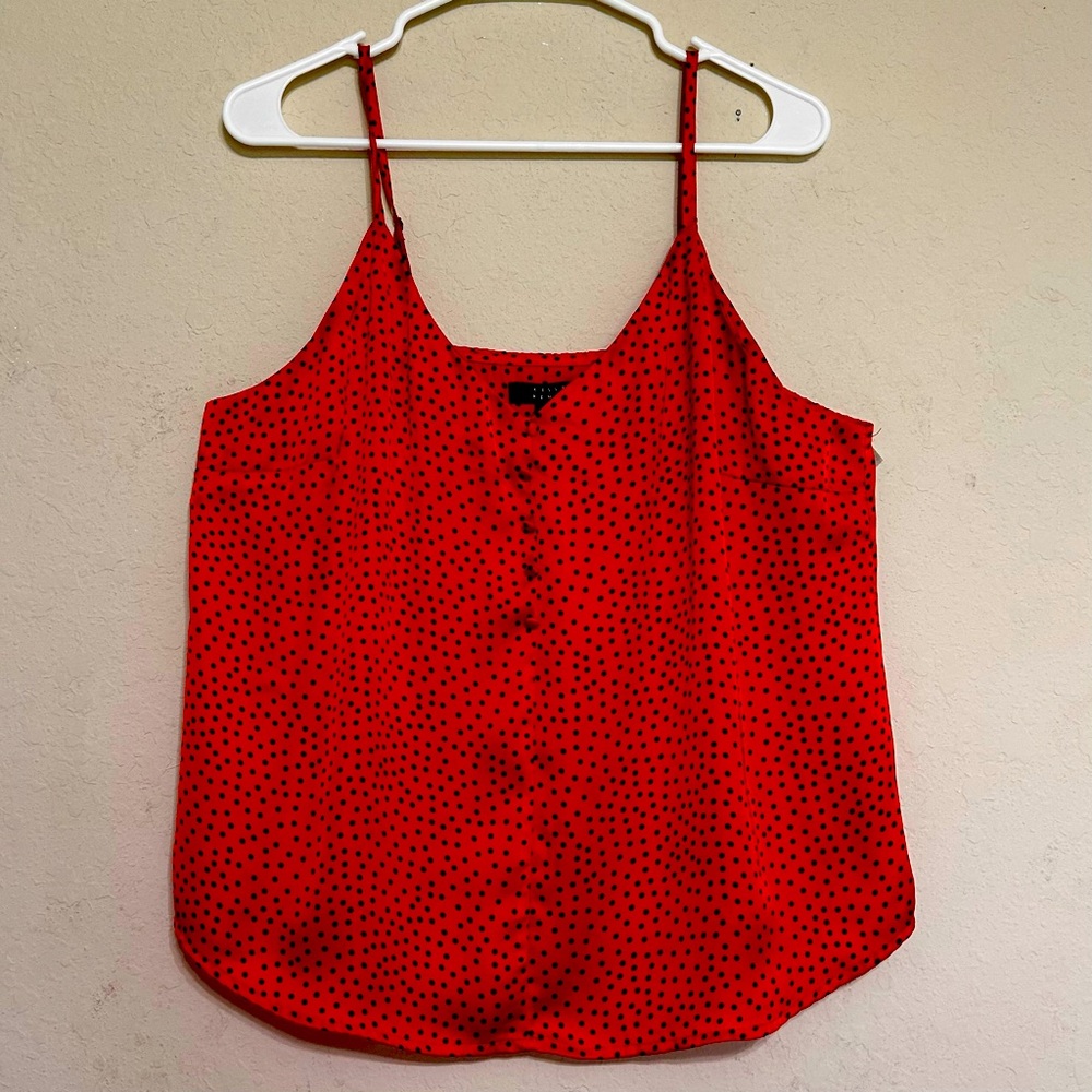 NWOT Kelly Renee Women’s Top Size X-Large Adjustable Straps Red Black Polka Dots